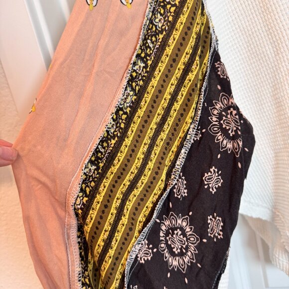 Free People We The Free Blossom Top Women XS Boho Patchwork Details Lagenlook - Picture 3 of 6